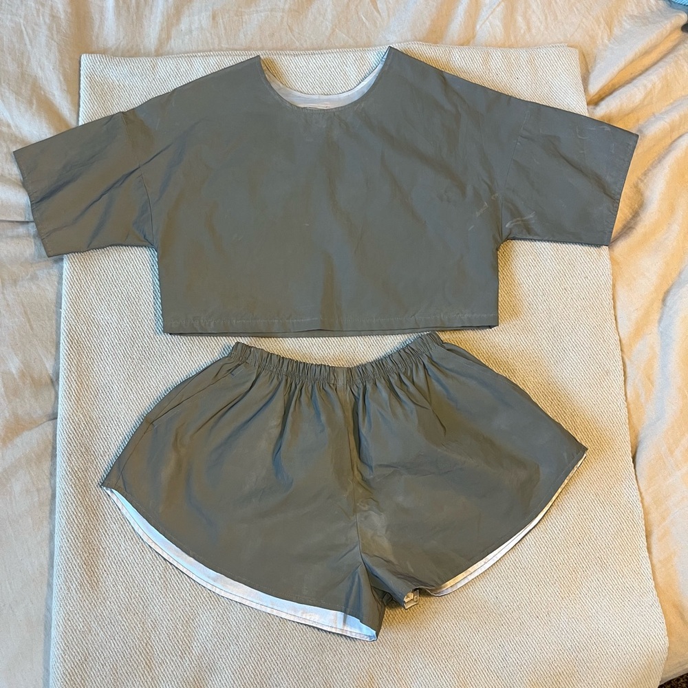 Silver reflective Two-Piece Set